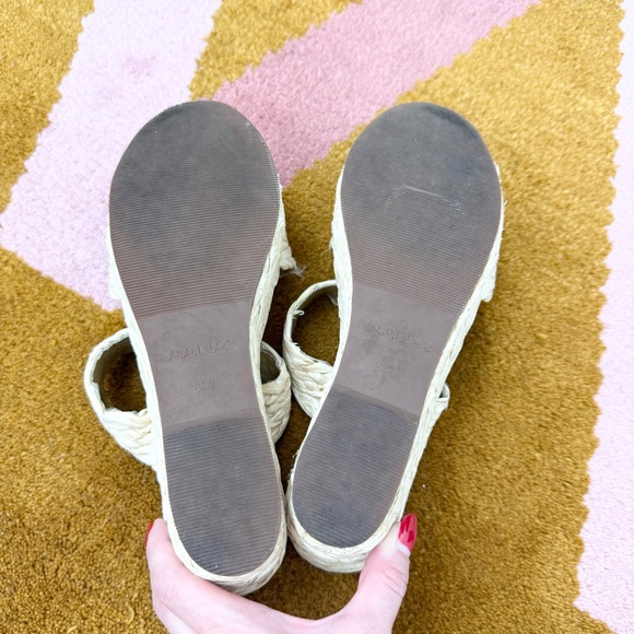 Kaanas Tenerife Raffia Platform Sandals Natural Tan Woven Espadrille Women’s 9 - Picture 4 of 7